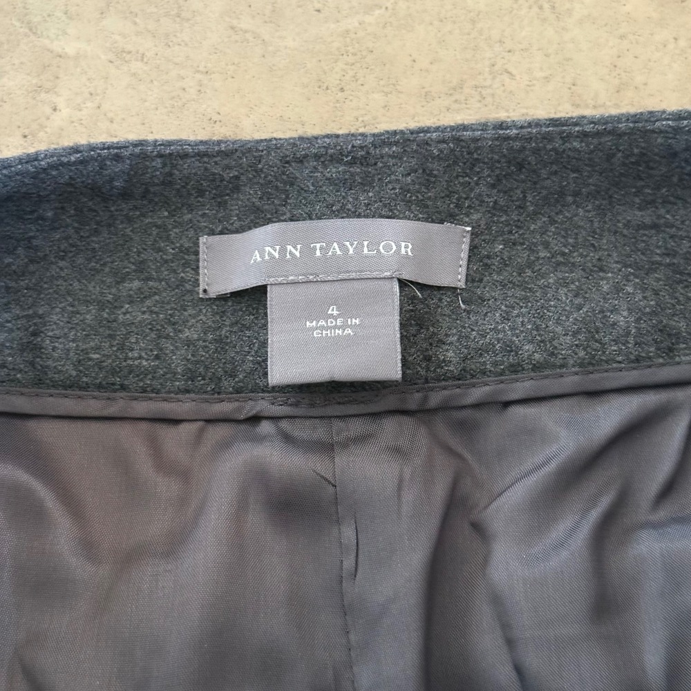 Ann Taylor Womens Gray Wool Cashmere Blend Wide Leg Dress Pants Trousers Size 4 - Picture 5 of 11